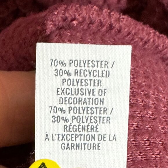 Aerie XS Half-Zip Sherpa Pullover Burgundy & Pink - Picture 7 of 8